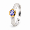 Bague tanzanite partiellement dorée 5µ