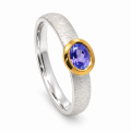 Ring tanzanite partlygold-plated 5µ