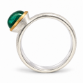 Ring indigolite tourmaline partly gold-plated 5µ