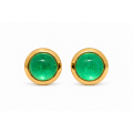 Emerald stud earrings, partly gold-plated 5µ