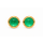 Emerald stud earrings, partly gold-plated 5µ