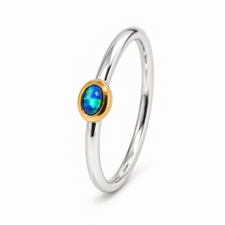 Ring Edelopal teilvergoldet 5µ