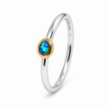 Bague Edelopal partiellement dorée 5µ