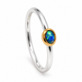 Ring Edelopal teilvergoldet 5µ