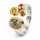 Bague avec diamant brut, citrine et saphir, partiellement plaquée or 5 µ