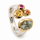 Ring with rough diamond, citrine, and sapphire, partly gold-plated (5 µ)