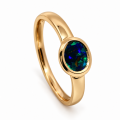 Bague avec opale boulder de 1,2 ct, or 585 (2,1 g)