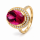 Bague rubellite-tourmaline 11,4 ct, diamant 0,3 ct, or 585