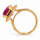 Bague rubellite-tourmaline 11,4 ct, diamant 0,3 ct, or 585