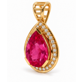 Tourmaline Pendant, 4.0 ct, Diamond, 0.23 ct, 585 Gold...