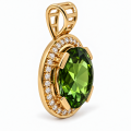 Pendentif en tourmaline 9,4 ct, diamant 0,27 ct, or 585...