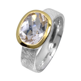 Ring Bergkristall vergoldet 5&micro; micron
