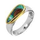 Kopie von Ring Boulder Opal vergoldet 5&micro; micron