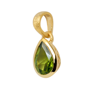 Pendentif péridot plaqué or 5 µ