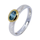 Ring Blauer Zirkon vergoldet 5&micro; micron