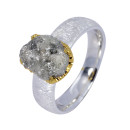 Ring Rohdiamant vergoldet 5&micro; micron