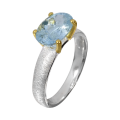 Ring Aquamarin - teilvergoldet 5µ