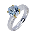 Ring Aquamarin - teilvergoldet 5µ