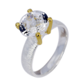 Ring Bergkristall teilvergoldet 5µ