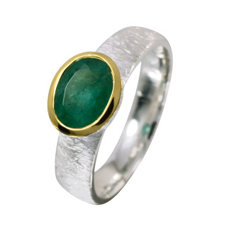 Ring Smaragd vergoldet 5&micro; micron