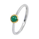 Ring Smaragd natur vergoldet 5&micro; micron