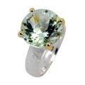 Ring Prasiolith teilvergoldet 5µ