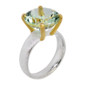 Ring Prasiolith vergoldet 5µ micron