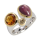 Ring Kombi Sternrubin, Citrin, Diamant vergoldet 5µ micron