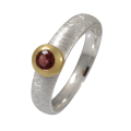 Ring Roter Saphir teilvergoldet 5µ