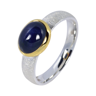 Ring Stern Saphir (beh.) vergoldet 5µ micron