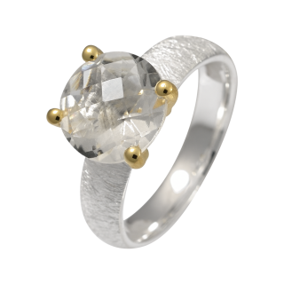 Ring Bergkristall teilvergoldet 5µ