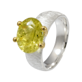 Ring Lemonquarz teilvergoldet 5µ