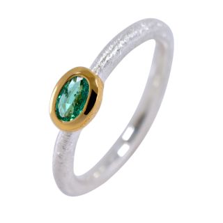 Ring Smaragd - vergoldet 5&micro; micron
