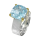 Ring blauer Topas (beh.) teilvergoldet 5µ