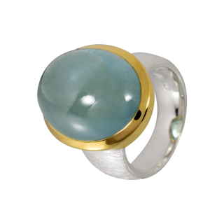 Ring Aquamarin teilvergoldet 5µ