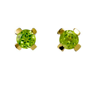 Ear Studs Peridot gold plated 5µ