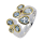 Kombi Ring Aquamarin teilvergoldet 5µ