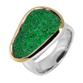 Ring Uvarovite gold plated 5µ