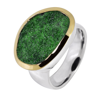 Ring Uvarovite gold plated 5µ