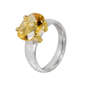 Ring citrine partly gold-plated 5µ
