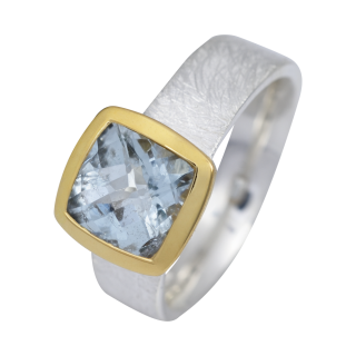Ring Aquamarin teilvergoldet 5&micro;