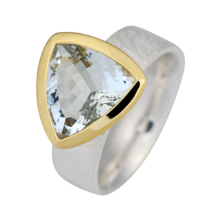 Ring Aquamarin teilvergoldet 5&micro;