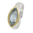 Ring aquamarine partly gold-plated 5&micro;