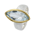 Ring Aquamarin teilvergoldet 5µ