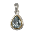 Pendant aquamarine partly gold-plated 5µ