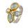 Ring Kombi Aquamarin und Perle teilvergoldet 5µ