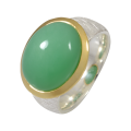 Ring chrysoprase partly gold-plated 5µ