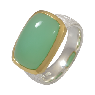Ring chrysoprase partly gold-plated 5µ
