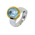 Ring BlauerTopas teilvergoldet 5µ