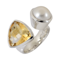 Ring Kombi Perle und Citrin